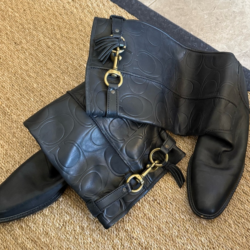 Coach Black Leather Boots